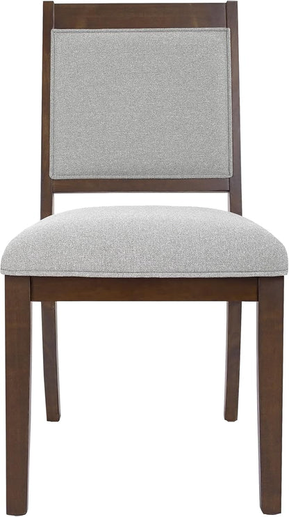 HomePop Open Back Upholstered Wood Frame Dining Chairs - Image 4