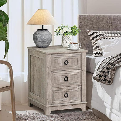 Joaxswe Farmhouse Night Stand Set of 2, Dresser - Image 4