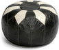 Thgonwid Unstuffed Moroccan Faux Leather Pouf Ottoman by Thgonwid