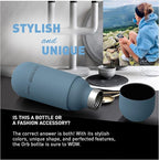 asobu Orb Stainless Steel Double Wall Insulated Travel Water Bottle – Lid Doubles as a Cup 14 Ounce (Blue)…