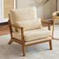 Karl home Accent Chair Wide Armrest Mid-Century Lounge Chair Teddy Fleece by Karlhome