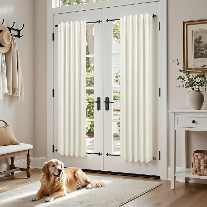 Pitalk Natural Linen Blackout Curtains 60 Inch Length 2 Panels Set 5FT 5 FT Long by Pitalk