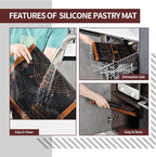 Silicone Pastry Mat Extra Large with Measurements 26''x16'' for Reusable,Non-slip Silicone Baking Mat, Counter, Dough Rolling, Oven Liner,Fondant/Pie Crust (Translucent_Orange, 16''W x 26''L)
