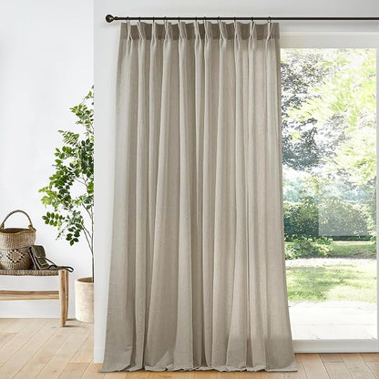 Extra Long Extra Wide Pinch Pleated Linen Curtains 121 inches Long | 72 Inch - Image 3