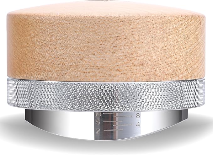 58mm Espresso Bar Accessories Kit – Maple Handle Calibrated Tamper, Espresso Leveler, Beech Wood Tamping Station, and Dosing Funnel with Puck Screen