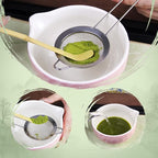 7-Pcs Matcha Whisk Set - Ceramic Matcha Set Includes Bowl,Whisk,Holder,Bamboo Scoop,Scoop Rest,Sifter & Tea Towel – Japanese Traditional Tea Kit for Beginners & Tea Lovers (Gradient Pink)