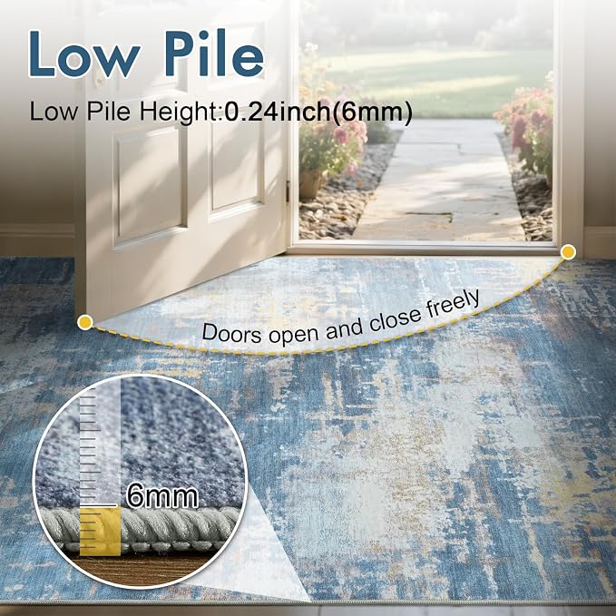 4x6 Ft Area Rugs for Living Room, Soft Non-Slip Washable Rugs Modern Abstract - Image 7