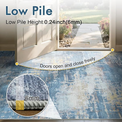 4x6 Ft Area Rugs for Living Room, Soft Non-Slip Washable Rugs Modern Abstract - Image 7