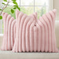 decorUhome Fall Faux Fur Throw Pillow Covers 16x16 Set of 2 Pink | Decorative by decorUhome