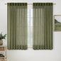 MIULEE Light Olive Green Linen Curtains 52x54 Inch 2 Panels by MIULEE
