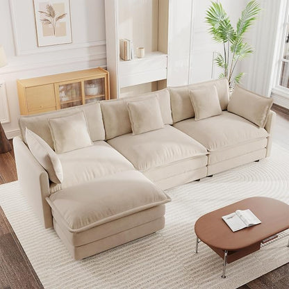 mikibama Modular Sectional Sofa, 111.5 Inch L Shaped Couch Set by Mikibama