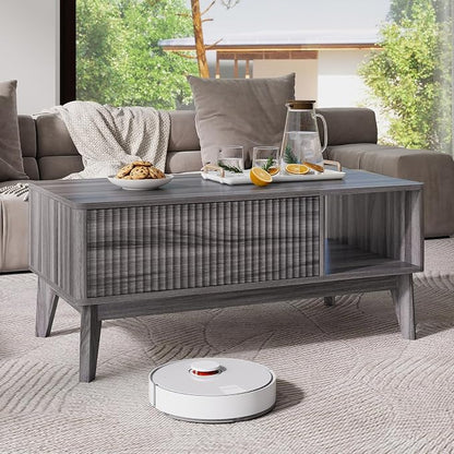 LYNCOHOME Fluted Lift Top Coffee Table - Image 3