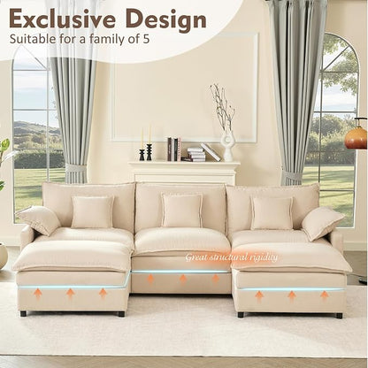 GOSUHI 108" U Shaped Couch, Modular Sectional Sofa, 3-Seater Comfy Cloud Couch - Image 3