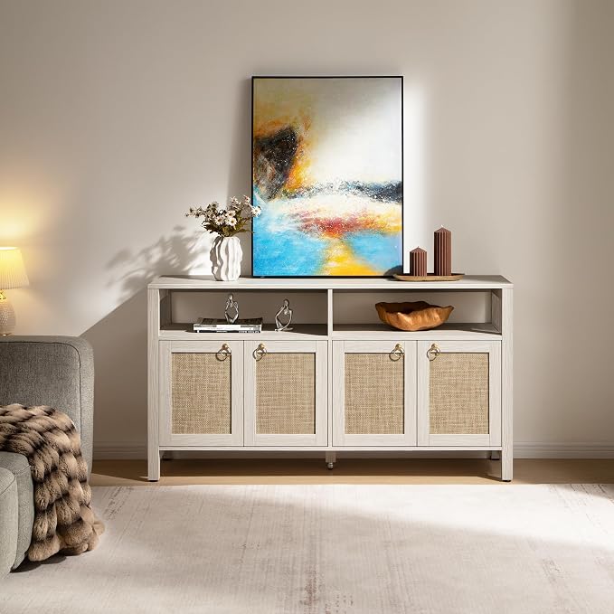 SICOTAS Rattan TV Stand for Television up to 65 Inch - Image 7