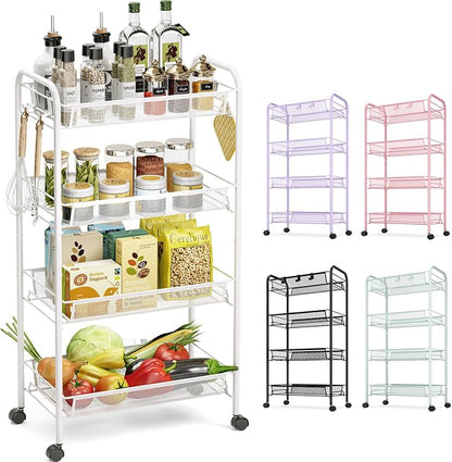 TOOLF 4-Tier Rolling Cart, Metal Utility Cart by TOOLF