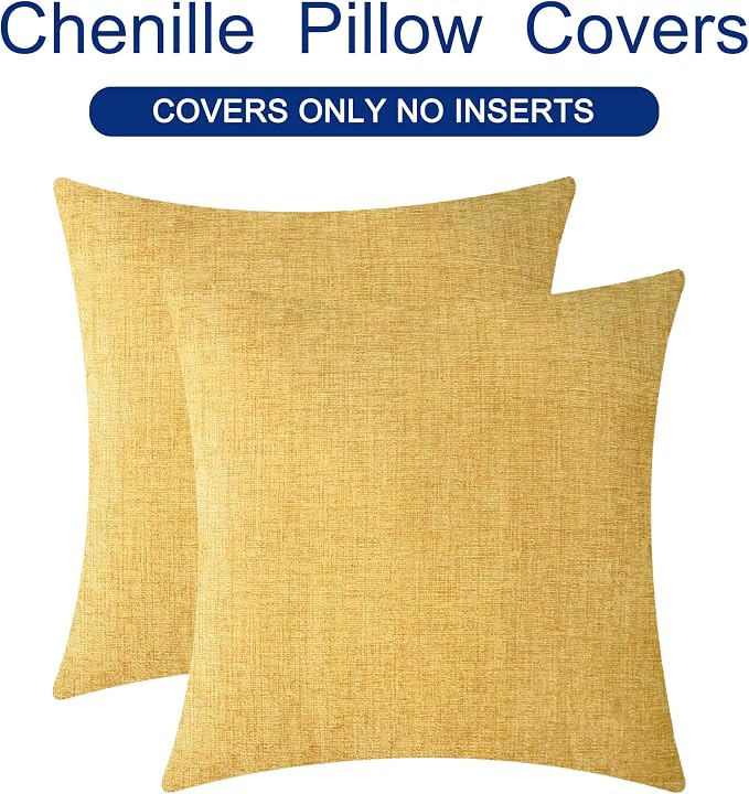 CaliTime Decorative Couch Throw Pillow Covers 24 X 24 Inches Gold | Pack of 2 - Image 6