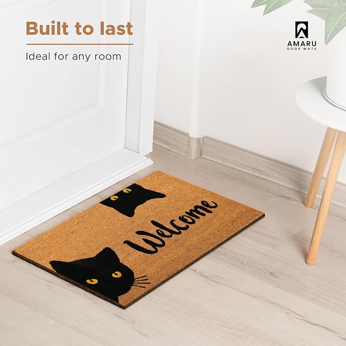 Coir Welcome Mat, Welcome Cats, 24 x 36 in | 100% Natural Coir, Anti-Shedding - Image 5