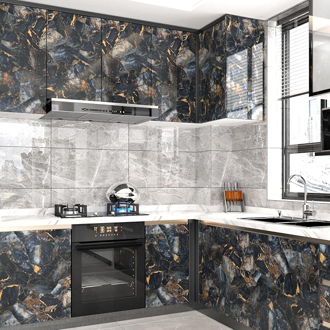 Black/Purple Marble Contact Paper - Image 3