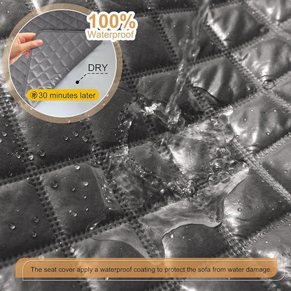 HDCAXKJ 100% Waterproof Reclining Sectional Couch Covers L Shape Recliner Sofa - Image 3