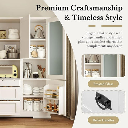 VilroCaz 78'' Tall Freestanding Kitchen Pantry - Image 7