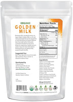 Z Natural Foods Organic Golden Milk Powder - Turmeric Superfood Blend, Mix In Coffee, Tea, Lattes, Smoothies Recipes - Non GMO, Vegan, Gluten Free - 1 lb
