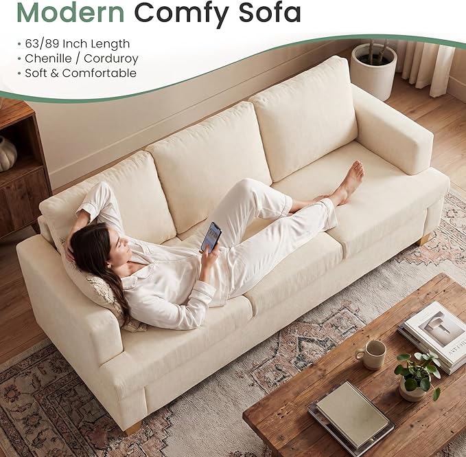 YOUDENOVA Sofa, 2 Piece Set Comfy Couch, 3 Seater & Loveseat Sofa - Image 5