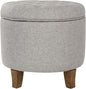 Homepop Home Decor | Upholstered Round Tufted Foot Rest Ottoman | Ottoman by HomePop