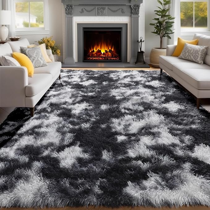 9x12 Area Rugs Living Room, Extra Large Black White Grey Rugs - Image 4