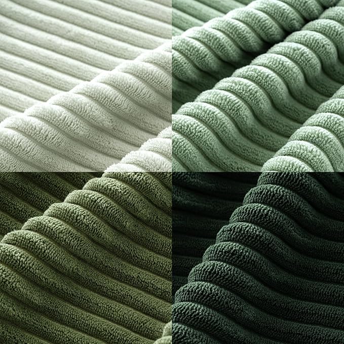 MIULEE Soft Corduroy Decorative Throw Pillow Covers Forest Green 22x22 | Set of - Image 6