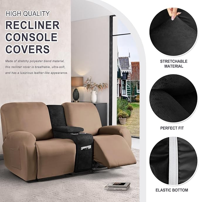 ANARACHON Leather Look Recliner Console Cover - Image 3
