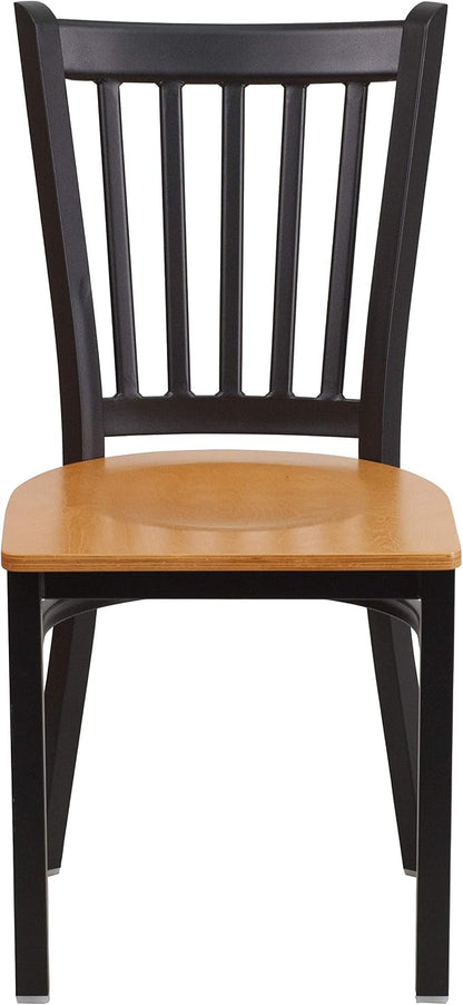 Flash Furniture HERCULES Series Black Vertical Back Metal Restaurant Chair - Image 7
