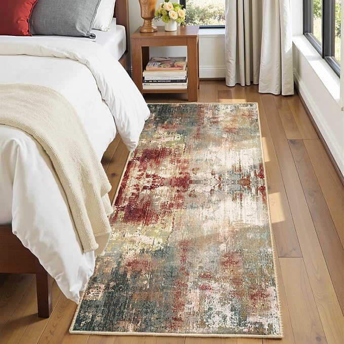 RELEANY Washable Runner 2'x8' Abstract Area Rug - Image 5