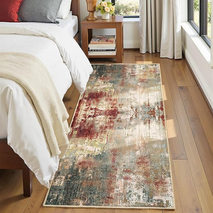 RELEANY Washable Runner 2'x10' Abstract Area Rug - Image 5