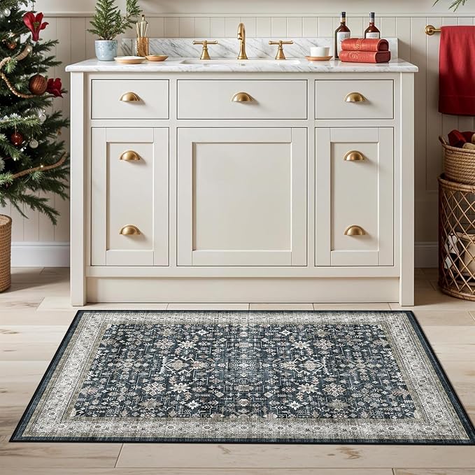 Washable Area Rug 3x5 for Bedroom Kitchen | Low Pile; Non Slip;Machine - Image 7