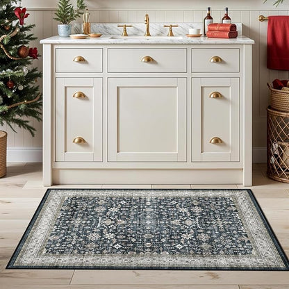 Washable Area Rug 3x5 for Bedroom Kitchen | Low Pile; Non Slip;Machine - Image 7