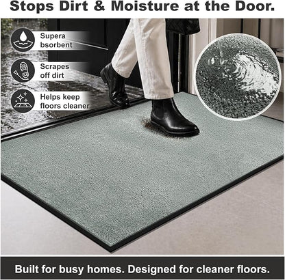 Super Absorbent Front Door Mat, 29.5" x 17", Non-Slip Washable Indoor Doormats - Image 4