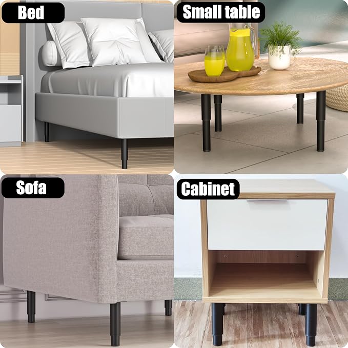 Metal Adjustable Furniture Legs 7-12.6 inch, Wlrrcwdttc Bed Support Legs - Image 3