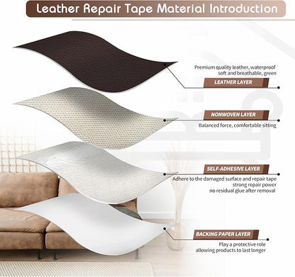 KING MOUNTAIN Leather Repair Patch, 12 x 60 Inches self Adhesive Leather Repair - Image 3
