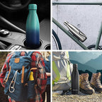 Insulated Water Bottle, 17oz Stainless Steel Water Bottles with straw lid, Metal Sports Water Bottles for Boys,Girls, Double Wall Vacuum BPA-Free Flask for School, Sports & Travel-Black