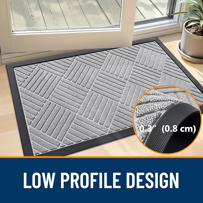 OLANLY Front Door Mat Outside Entrance 47x32, Waterproof Heavy-Duty Doormat | - Image 5