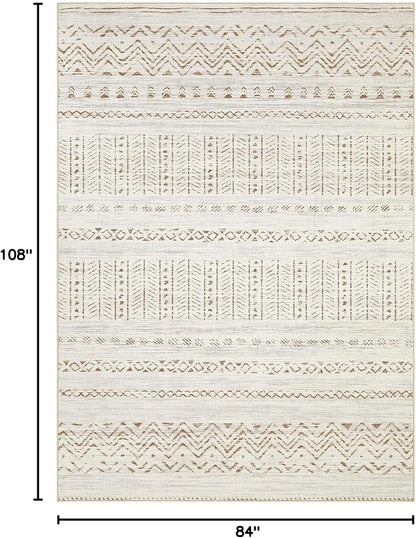 cotiled Boho 7x9 Area Rug for Living Room: Large Moroccan Washable Rug | Solve - Image 2
