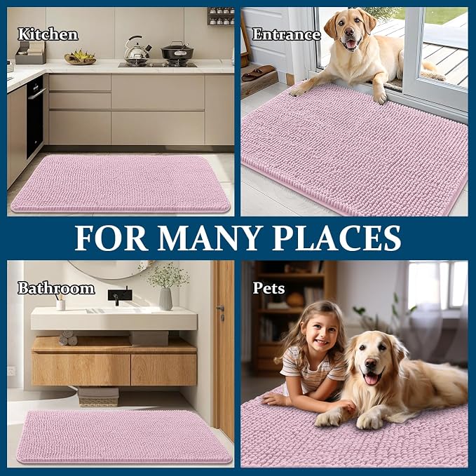 OLANLY Dog Door Mat for Muddy Paws 44x24, Super Absorbent Chenille Mud Mat | - Image 8