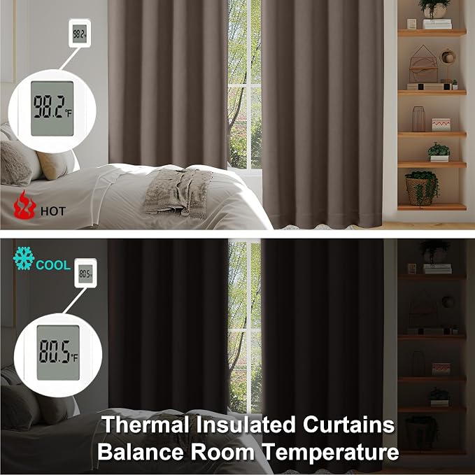 Simplebrand Ava Brown Blackout Curtains - Image 6