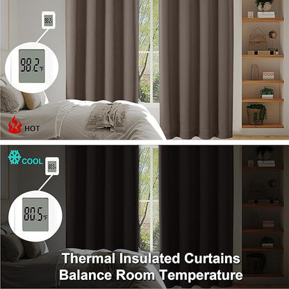 Simplebrand Ava Brown Blackout Curtains - Image 6