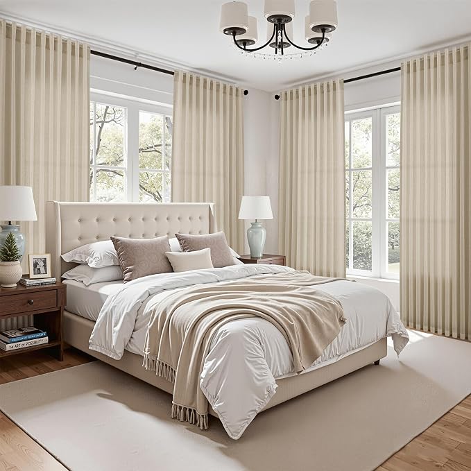Eggshell Beige Linen Curtains 84 Inches Long - Image 7
