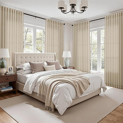 Eggshell Beige Linen Curtains 84 Inches Long - Image 7