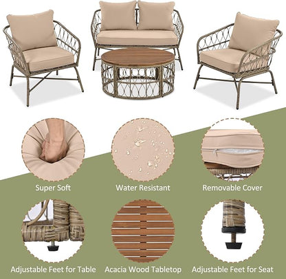 VilroCaz Bohemia-Inspired 4-Person Outdoor Seating Group - Image 2
