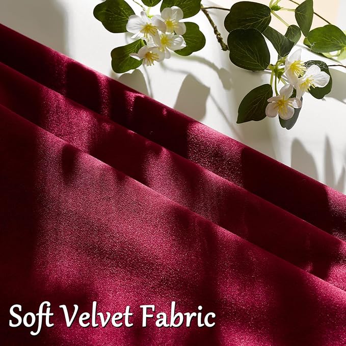 GIGIZAZA Burgundy Velvet Pillow Covers 22x22 Decorative Pillows Pack of 2 | Red - Image 5