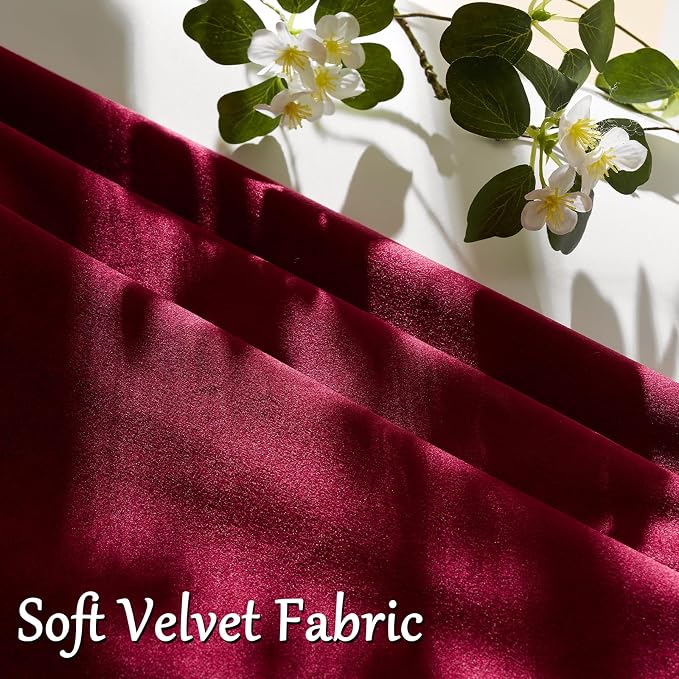 GIGIZAZA Burgundy Velvet Pillow Covers 20x20 Decorative Pillows Pack of 2 | Red - Image 5