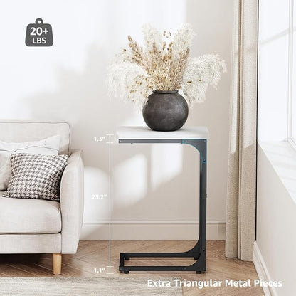 QEEIG C Table Side Table Set of 2 Living Room Sets C Shaped Couch Tray End - Image 3